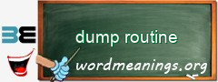WordMeaning blackboard for dump routine
